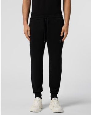 Philipp Plein Fleece Sweatpants 3D Tiger - Black