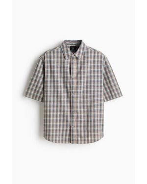 H&M Regular Fit Short-Sleeved Shirt - Gray