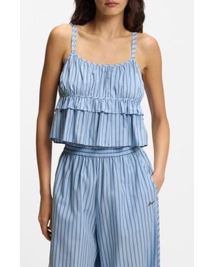 BOSS Crop Ruffle Cami - Blue