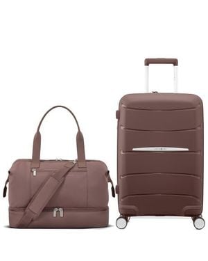 Samsonite Better Than Basic 2 Piece Set Drop Bottom Weekender & Outline Pro Carry On Luggage - Brown