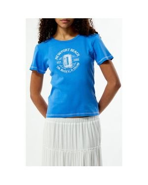 PacSun Newport Beach Skimmer Cotton Graphic T-Shirt - Blue