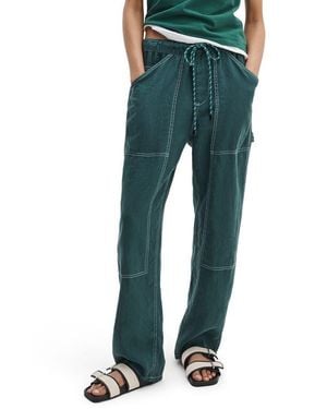 Rag & Bone Atlas Linen Drawstring Carpenter Pants - Green