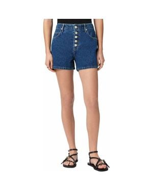 AllSaints Tay Exposed Fly Denim Shorts - Blue