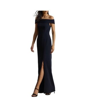 Ralph Lauren Crepe Off The Shoulder Column Gown - Black