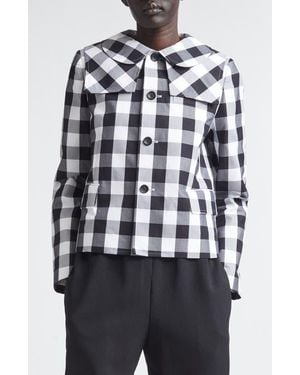 Comme des Garçons Big Gingham Cotton Jacket - White
