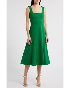 Du Paradis Rose Sleeveless Fit & Flare Midi Dress - Green