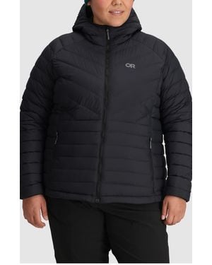Outdoor Research Transcendent Water Resistant 800 Fill Power Hooded Down Jacket - Black