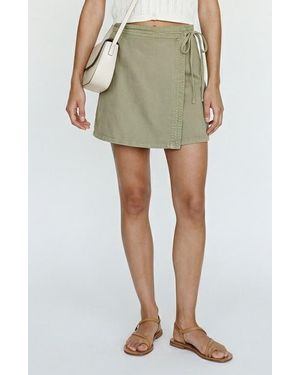 Vero Moda Liza Denim Wrap Miniskirt - Green