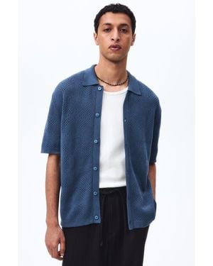 H&M Regular Fit Knitted Shirt - Blue