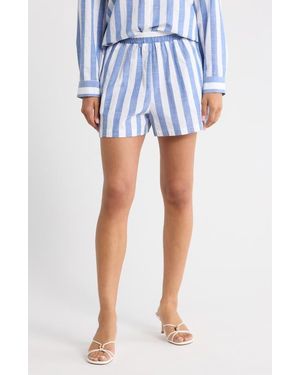 Sugarlips Fays Stripe Tayler Smocked Shorts - Blue