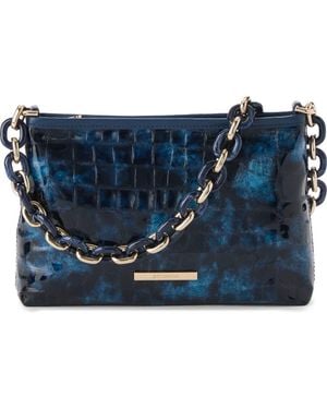 Brahmin Mod Lorelei Croc Embossed Leather Shoulder Bag - Blue