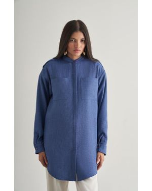 Mizalle Epaulette Tunic - Blue