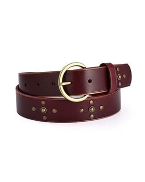 Old Trend Gia Genuine Leather Studded Vintage Inspired Belt - Purple