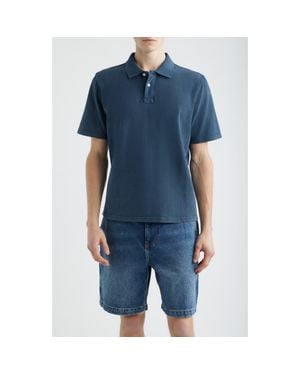 Corridor NYC Brushed Cotton Piqué Polo - Blue