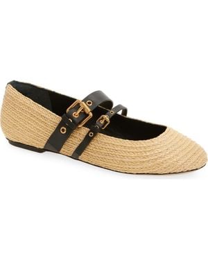 FARM Rio Raffia Ballet Flat - Black