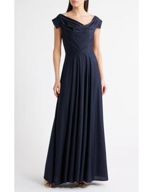 Black Halo Jackie O Satin Gown - Blue