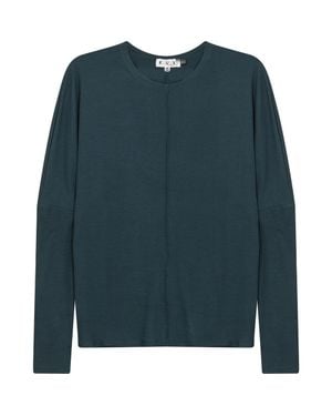 E.U.X. Exclusive Knit Crew Neck Center Seam Dolman Sleeve Top - Green