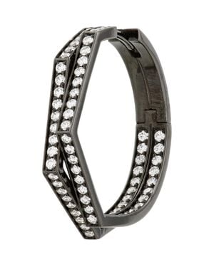 Repossi Antifer 2-Row Diamond Pavé Huggie Hoop Earring - Black