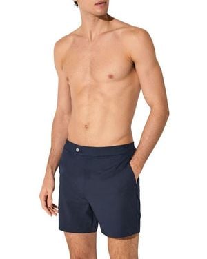 Reiss Sun Solid Side Adjuster Swim Trunks - Blue