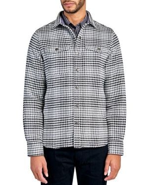 Brooklyn Brigade Houndstooth Printed Shirt Jacket - Gray