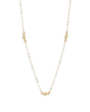 SET & STONES Birthstone Station Necklace - White