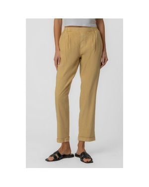 Kut From The Kloth Rosalie Pull-On Tapered Linen Blend Pants - Natural