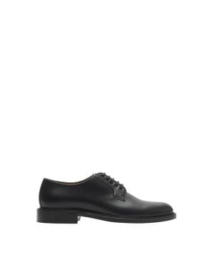 Burberry Leather Manor Derby Shoes - Black