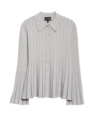 Emporio Armani Plated Cardigan - Gray