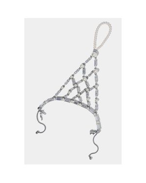 Nadri Ingrid Flower Hand Chain Bracelet - White