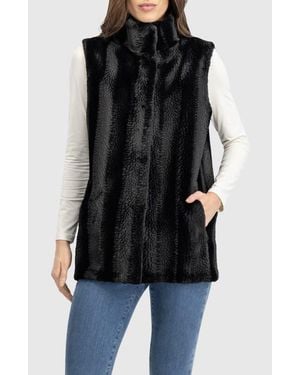 Lyla Grant Fur-Free Mink (Faux Fur) Reversible Vest - Black