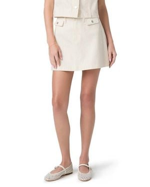 PAIGE Janelle Stripe Miniskirt - White