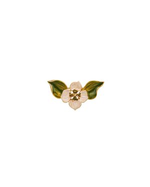 Fable England Poppy Anemone Enamel Brooch - Metallic