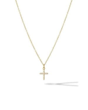 Vincero Pavè Cross Pendant Necklace - Metallic