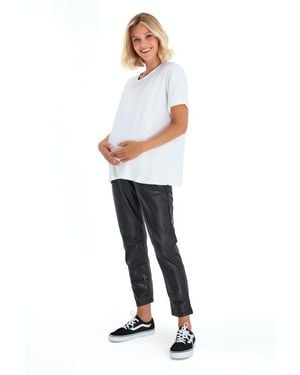 Accouchée Anytime Anywhere Side Zip Maternity/Nursing T-Shirt - White
