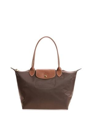 Longchamp Medium Le Pliage Nylon Shoulder Tote - Brown