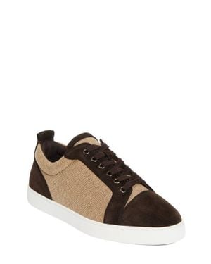 Christian Louboutin Louis Junior Orlato Mixed Media Sneaker - Brown