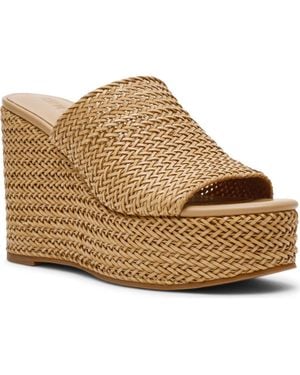 Steve Madden Cassi Platform Wedge Slide Sandal - Natural