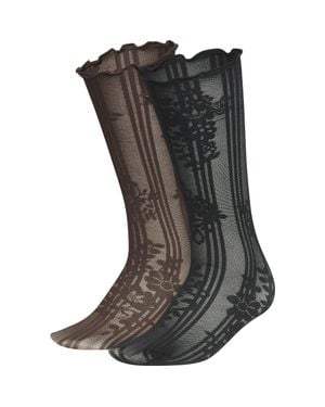 adidas Superlite 2-Pack Assorted Lace Crew Socks - Black