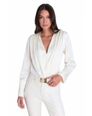 The Noli Shop Frances Silk Bodysuit - White