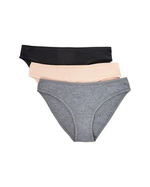Etam John 3-Pack Ribbed Bikini Briefs - Gray