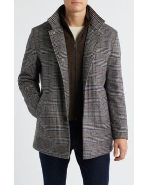 Johnston & Murphy Upton Bib Insert Wool Blend Car Coat - Black