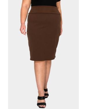 L I V D Molly Pencil Skirt - Brown