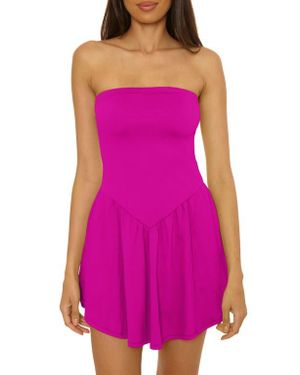 Becca Palma Strapless Cover-Up Minidress - Purple