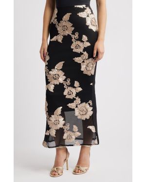 NIKKI LUND Vivica Floral Soutache Skirt - Black