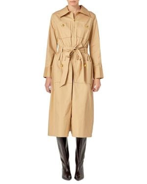 English Factory Big Pocket Long Sleeve Midi Dess - Natural