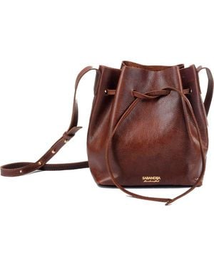 SABANDIJA Courtesy Leather Crossbody Bag - Brown