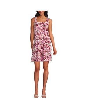Lands' End Silky Knit Mini Shift Dress - Red