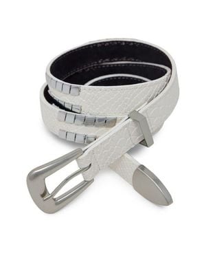 MNML Embossed Scale Leather Belt - Black