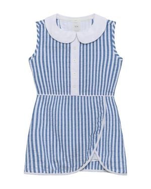 Courtside Kids Girls Seersucker Stripe Tennis Skort Dress - Blue
