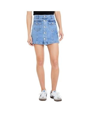 Grey Lab High Waist Button Front Skort - Blue